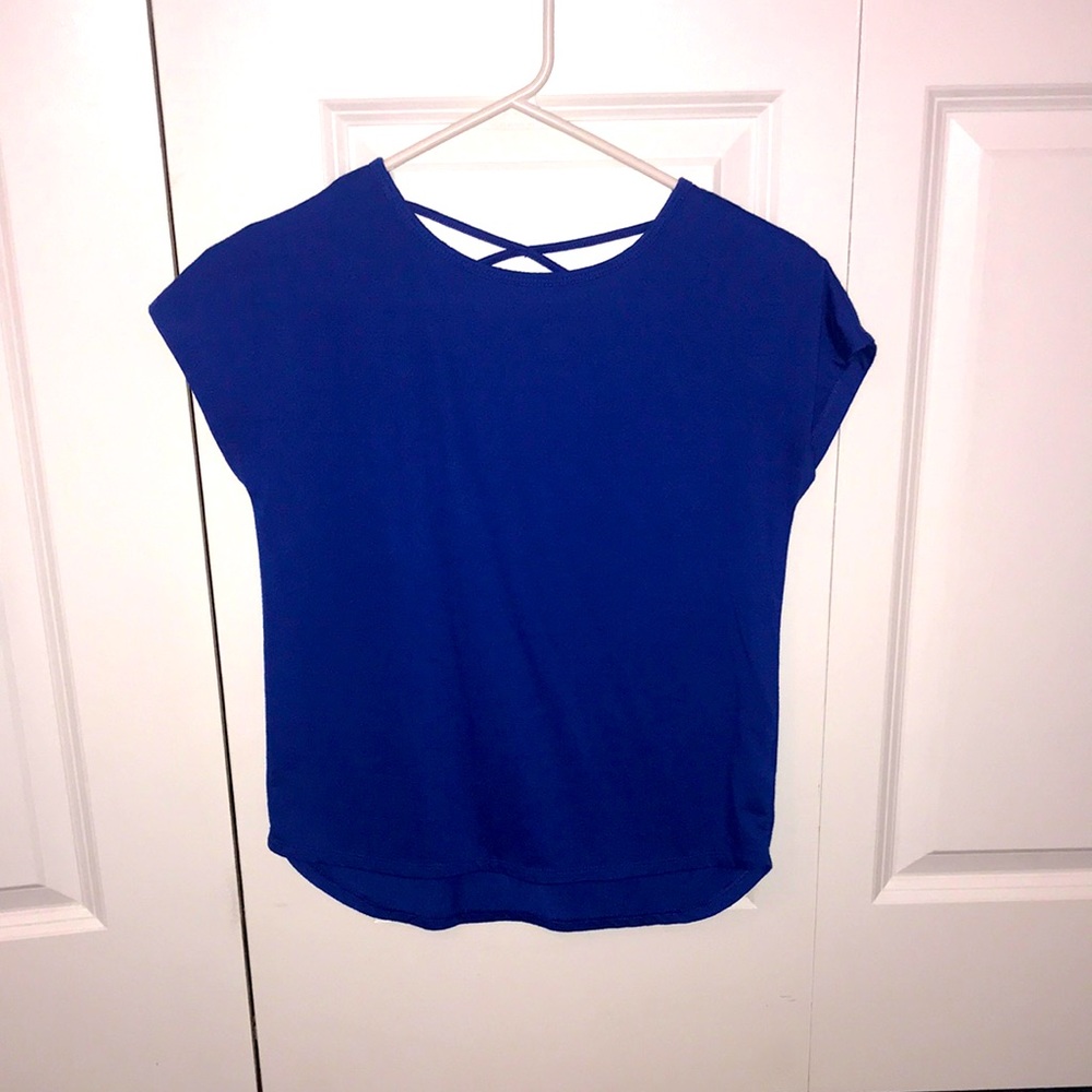 Short sleeve girls size L 10/12 blue shirt